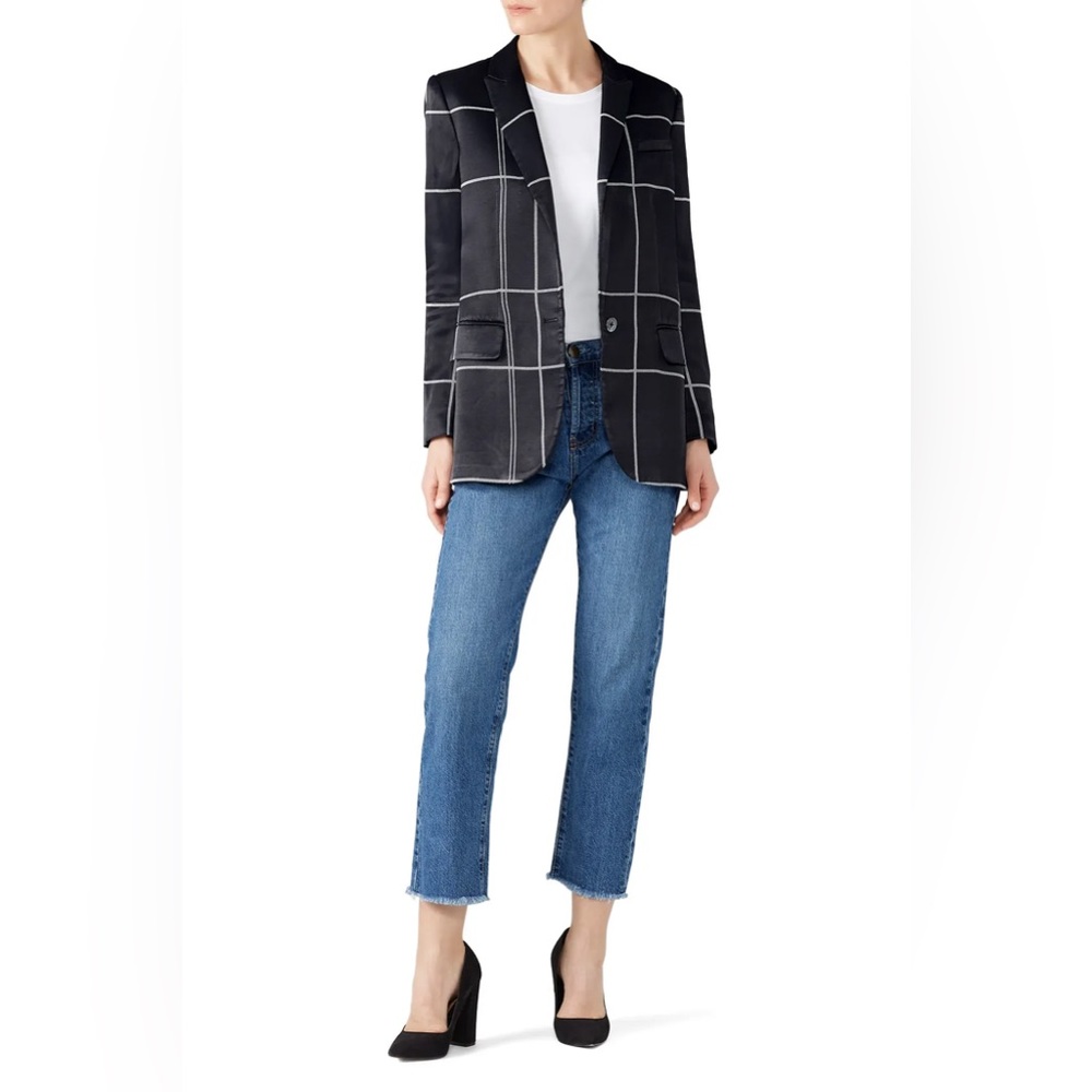 EQUIPMENT | James Blazer - Black with White Stripes